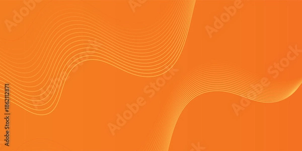 Obraz Vector abstract background with dynamic orange waves. vector illustration eps10