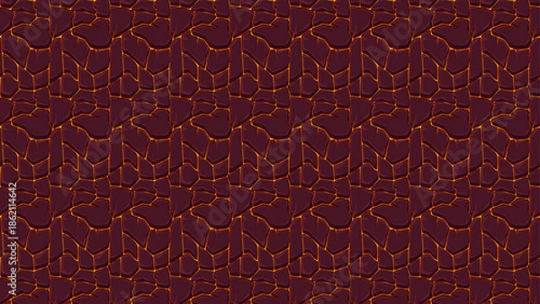 Fototapeta Dark maroon background with orange geometric pattern