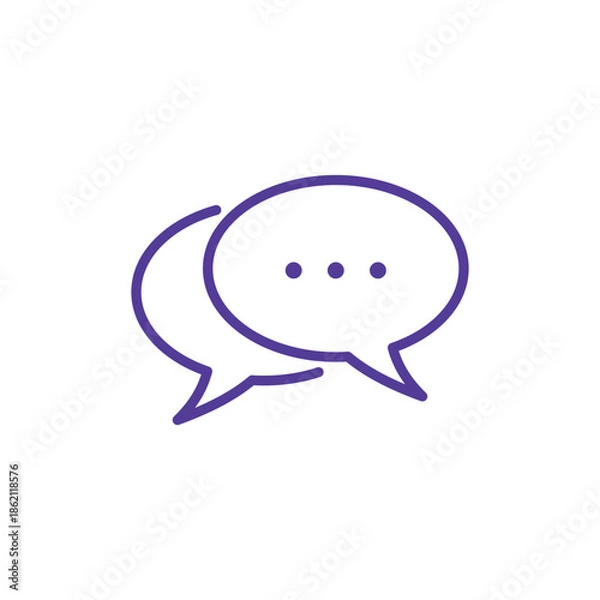 Obraz Chat Speech Bubble Icon Vector Template Illustration Logo Design