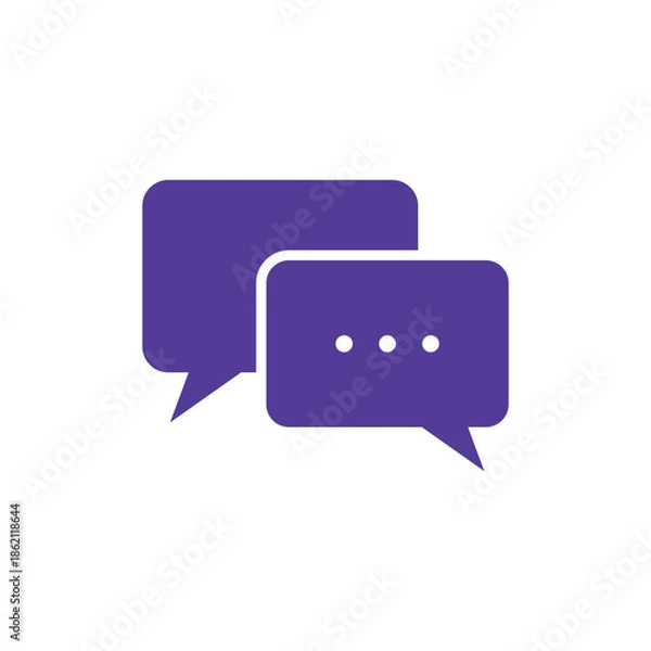 Fototapeta Chat Speech Bubble Icon Vector Template Illustration Logo Design