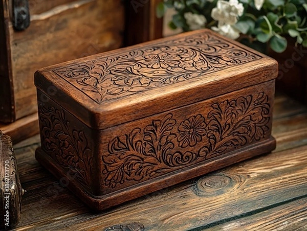 Obraz Hand carved wooden box