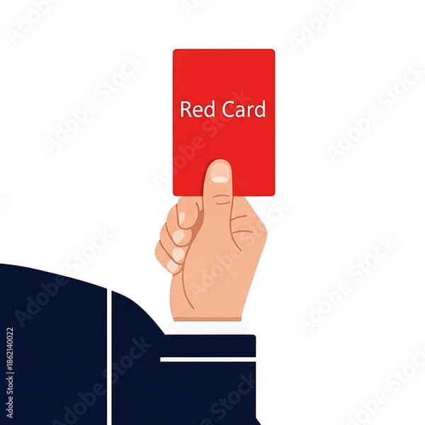Obraz Referee Holding Red Card in Dark Setting