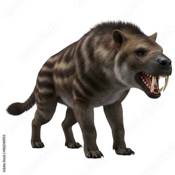 Fototapeta Aggressive Prehistoric Hyaenodon Predator Isolated 3D Render"