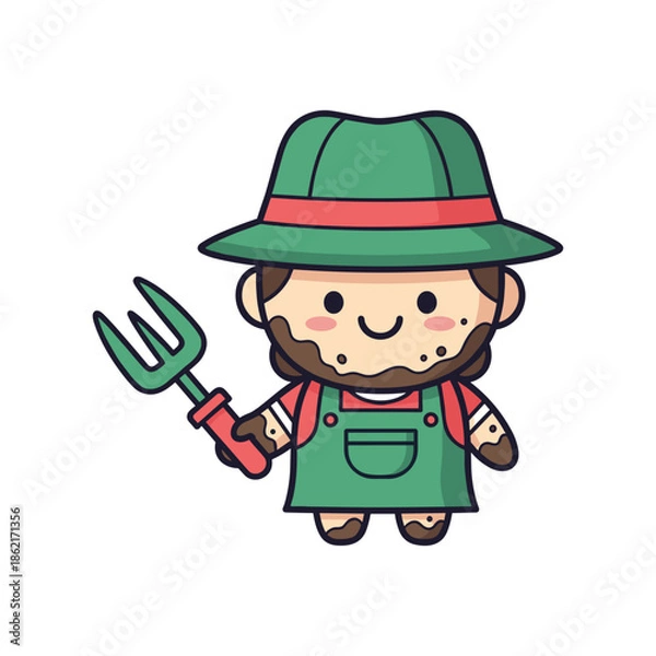 Obraz Happy Gardener Vector Illustration
