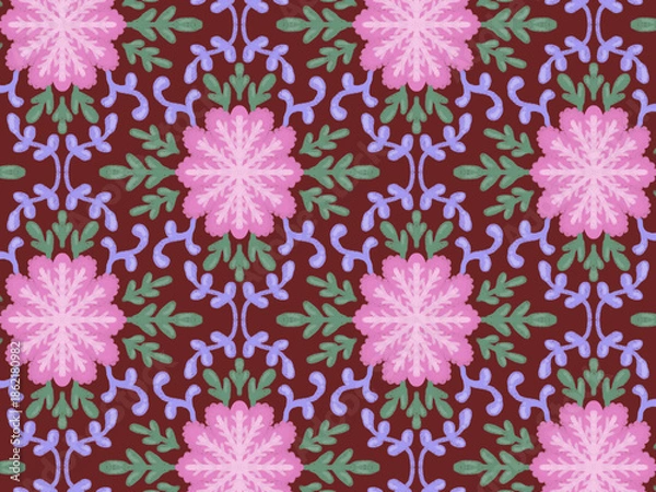 Obraz seamless pattern with flowers and leave