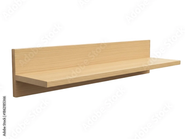 Obraz Light wooden floating shelf with back panel