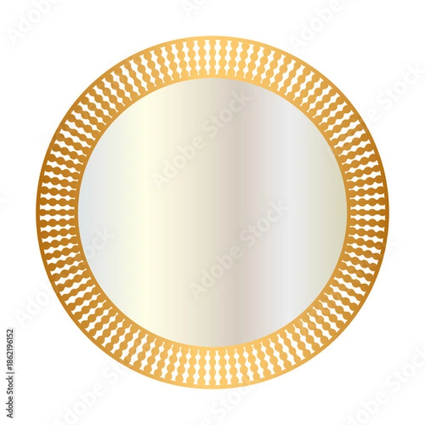 Obraz Golden circle mandala frame border