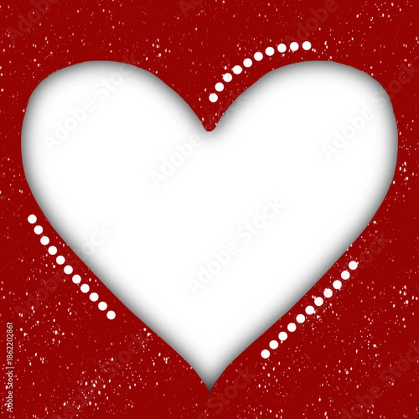 Fototapeta Heart shape frame on red background