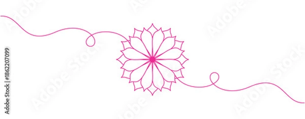 Obraz lotus flower with line on white background