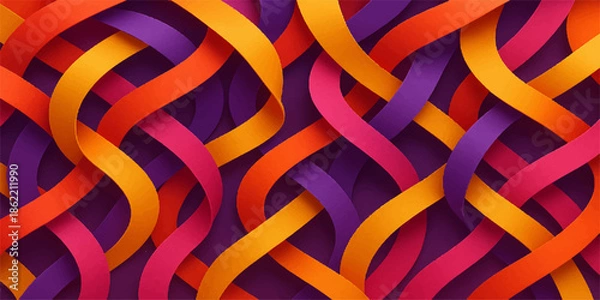 Obraz Colorful Ribbons Pattern Illustration
