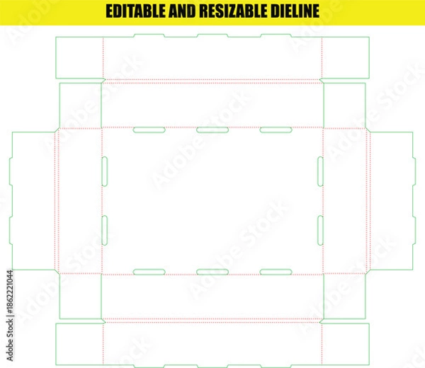 Obraz Editable Resizable Packaging Dieline Template for Custom Box Design
