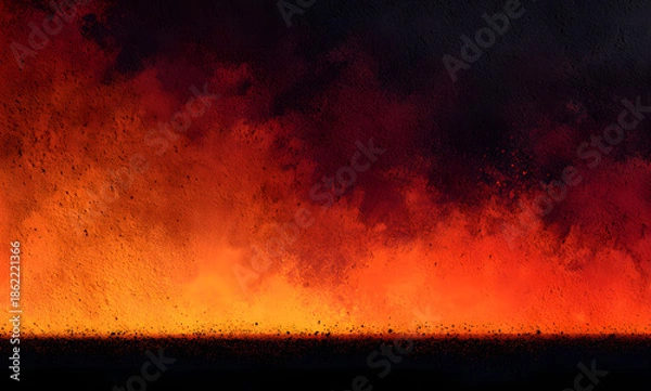 Fototapeta Orange and black grainy abstract gradient background