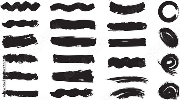 Obraz black brush strokes Brush effect design 22 brush