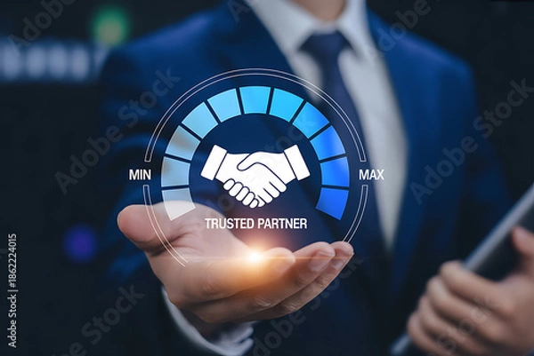 Obraz Handshake on trusted partner gauge