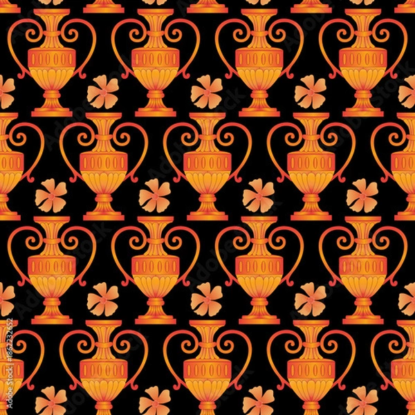 Obraz Abstract seamless color full  flower pot pattern