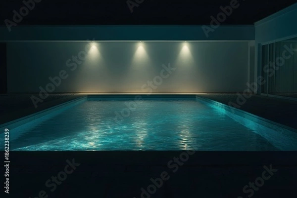 Obraz 夜のプールの水面が光る