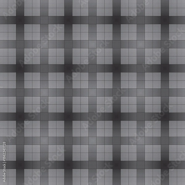 Obraz black and white square mosaic seamless pattern vector illustration