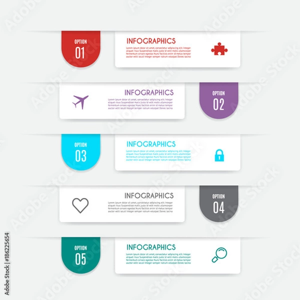 Fototapeta Infographic design vector and marketing icons can be used for workflow layout, diagram, annual report, web design. Business concept with 6 options, steps or processes
