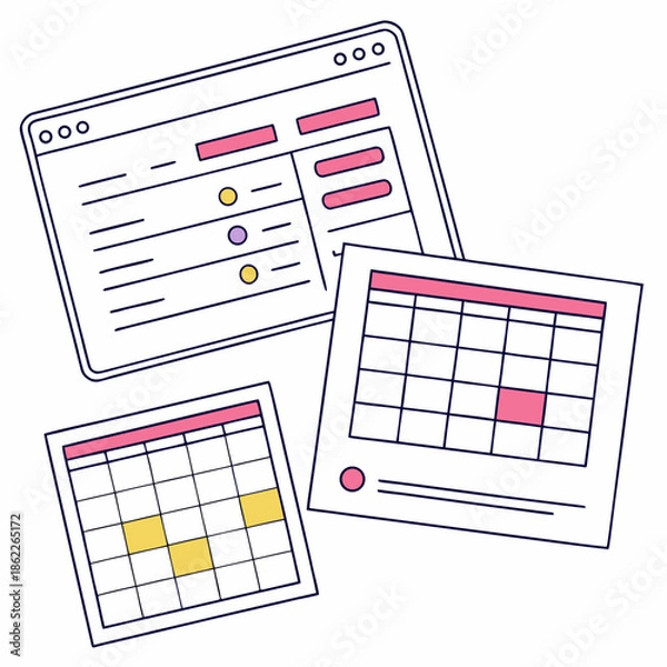 Fototapeta SaaS Scheduling Calendar Graphic Resources Vector Elements