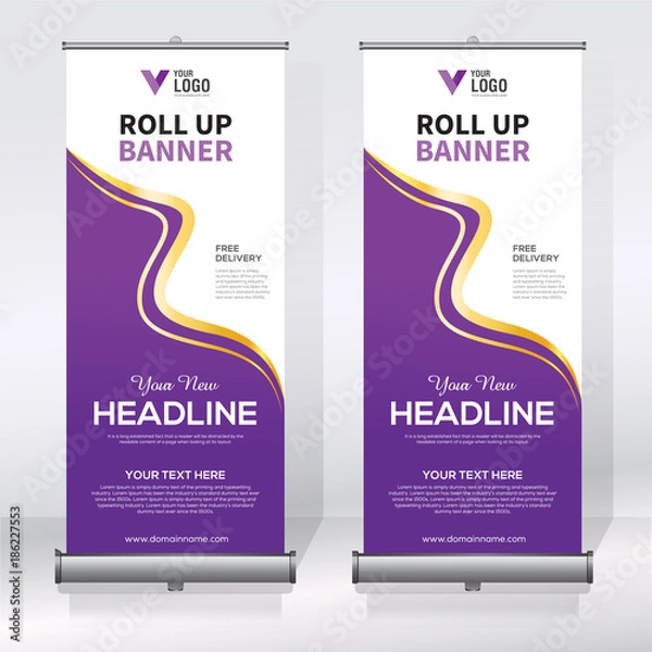 Fototapeta Roll up banner design template