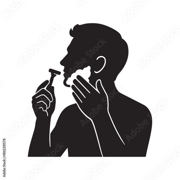 Fototapeta a man shaving