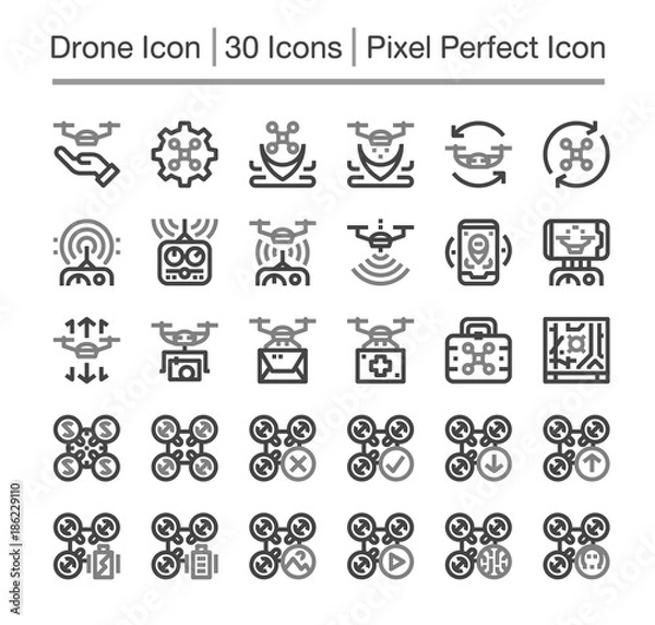 Fototapeta drone line icon,editable stroke,pixel perfect icon