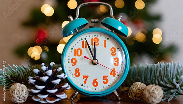 Fototapeta new year background with clock