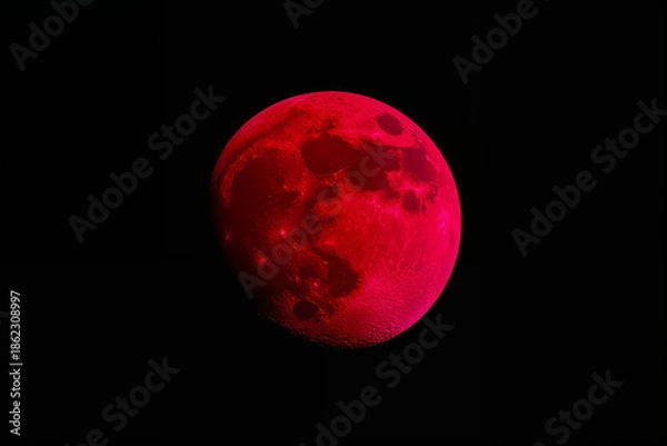 Obraz Red Moon Lunar Eclipse in Space astronomy night sky