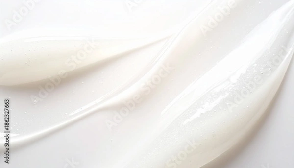 Fototapeta 美容液ジェルのなめらかな白テクスチャー 乳白色に広がる高保湿スキンケア質感 美容科学 ジェネレーティブAI