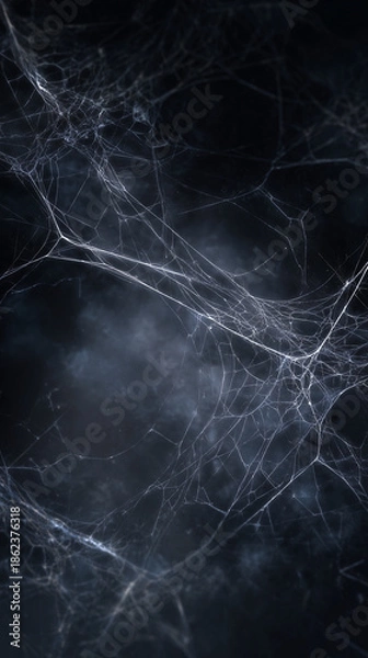 Obraz Dark abstract web pattern with fine threads on a shadowy background  
