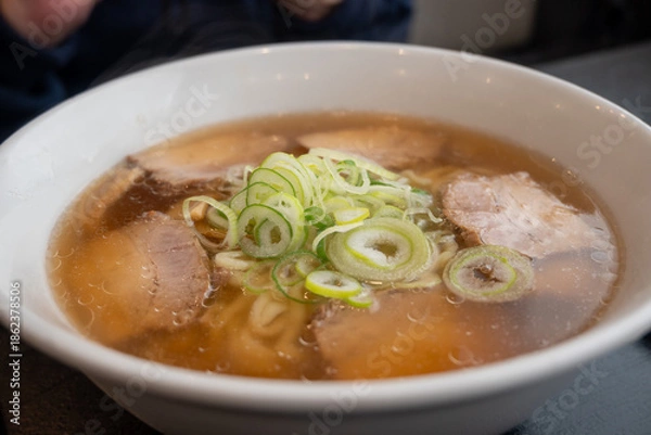 Obraz とても美味しい日本のラーメンと餃子