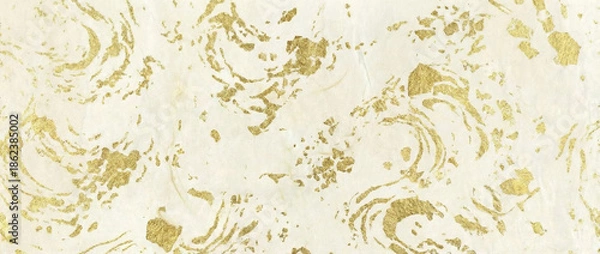 Obraz 金の波と和紙の背景素材　和風、上品、和柄のタグ