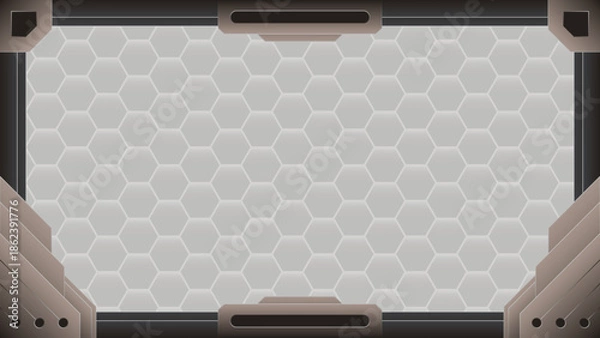 Fototapeta Futuristic technology vector frame design with bronze texture