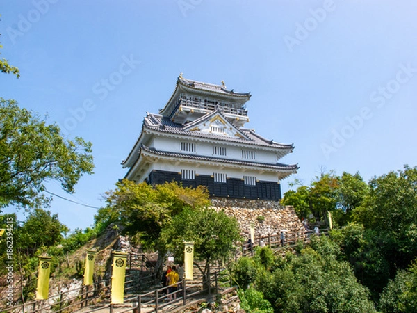 Obraz 岐阜県の岐阜市の金華山の山頂に建つ岐阜城の天守閣