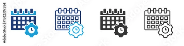 Obraz Scheduling icon set collection multi-style.