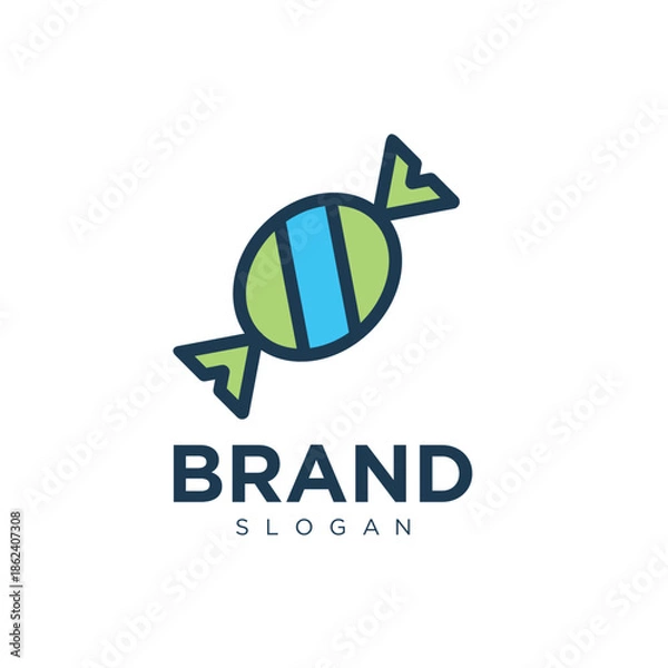 Obraz Candy Wrapper Logo Design Flat Vector 