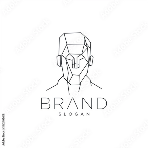 Obraz Geometric Human Head Logo Design