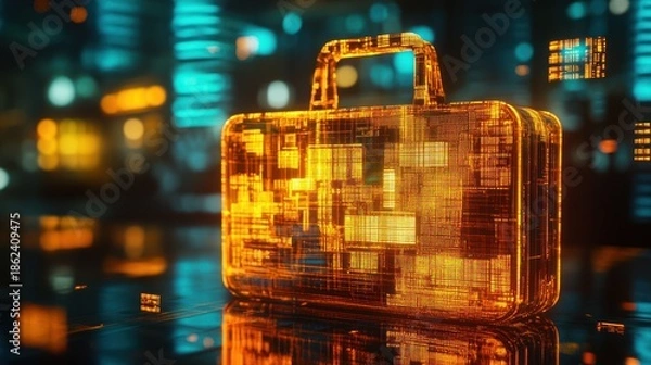 Obraz Abstract briefcase, tech-infused design