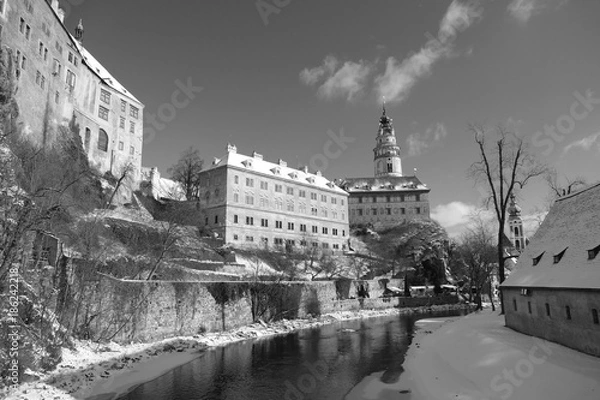 Obraz Cesky Krumlov Castle on a clear Winter's Day in Snow