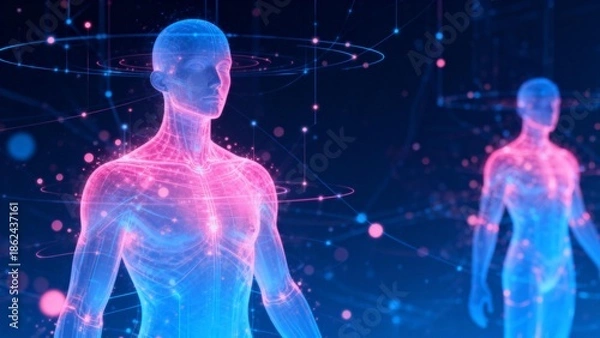 Obraz Human body digital network
