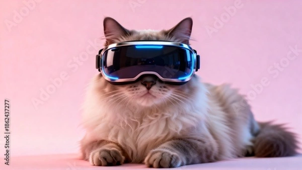 Obraz Cat Wearing Virtual Reality Glasses
