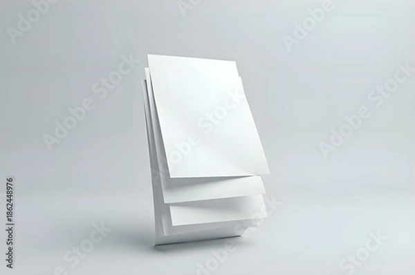 Obraz Stack of Blank Papers on a Light Surface