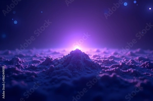 Obraz Abstract Landscape with Glowing Light