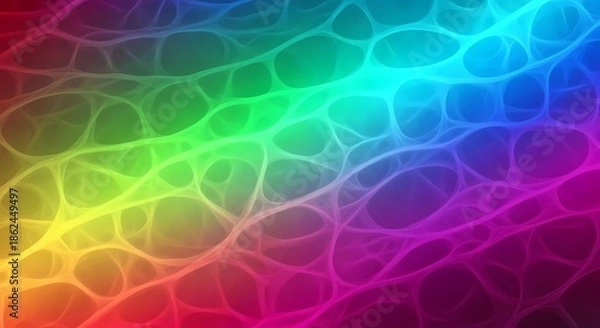 Obraz Abstract Rainbow Neural Gradient Background with Organic Cellular Network Patterns