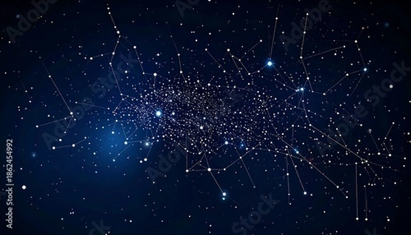 Fototapeta Interconnected cosmic network shines