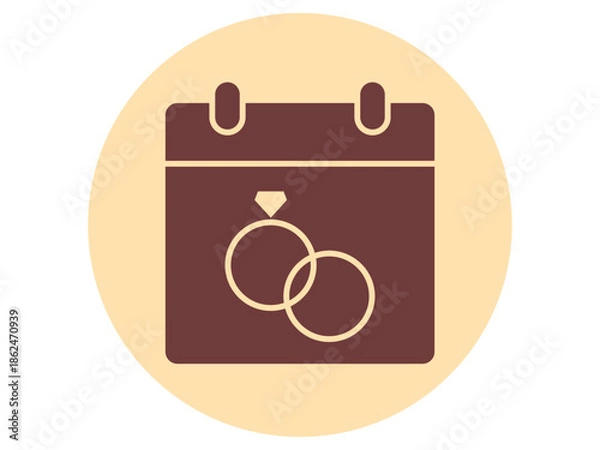 Obraz Anniversary icon. Wedding vector icon. Flat vector illustration.