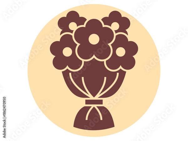 Obraz Bouquets icon. Wedding vector icon. Flat vector illustration.