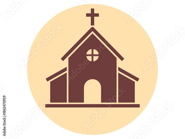 Obraz Church icon. Wedding vector icon. Flat vector illustration.