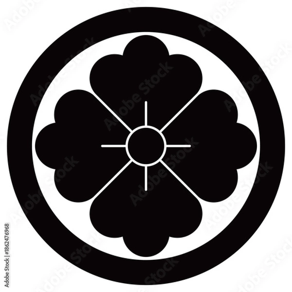 Obraz 家紋です。丸に花角といいます。