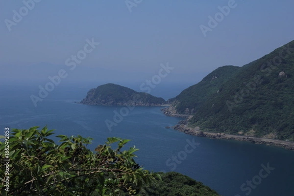 Fototapeta 高知県　国道43号線一切から見た風景